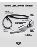 Arena Cobra Ultra Swipe Goggles - Silver Mirror/Black