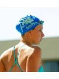 Engine Floral Swim Cap - Blue