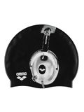 Arena Head Phone Black Silicone Swim Cap