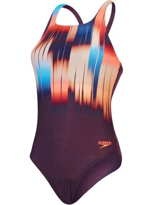 Speedo Medalist One Piece - Plum/Red/Nectarine/Blue