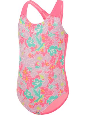 Speedo Toddlers One Piece - Floral/Neon Bubblegum