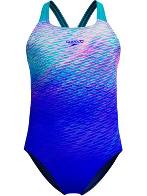 Speedo Print Placement Powerback One Piece - Sapphire/Blue