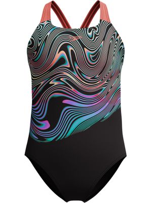 Speedo Digital Placement Powerback One Piece - Neon Coral