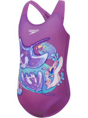 Speedo Toddlers Digital Printed One Piece - Neon Violet