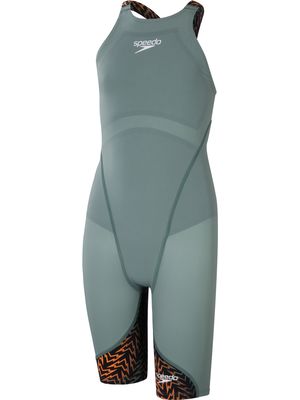 Speedo Fastskin Junior LZR Ignite Openback Kneeskin - Green/Black/Nectarine