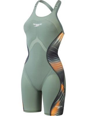 Speedo Fastskin LZR Pure Intent 2.0 Openback Kneeskin - Green/Nectarine/Iridescent