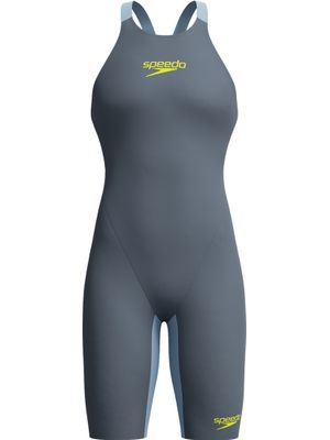 Speedo Fastskin LZR Pure Valor 2.0 Openback Kneeskin - Grey Lead/Arcadia Blue