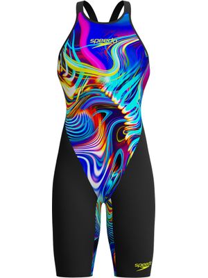 Speedo Fastskin LZR Pure Valor 2.0 Openback Kneeskin - Black/Molten Blur
