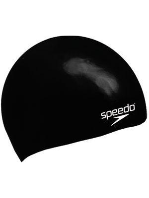 Speedo Junior Plain Moulded Swim Cap - Black
