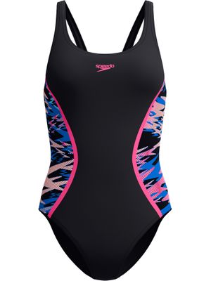 Speedo Print Splice Muscleback - Anthracite/Pink