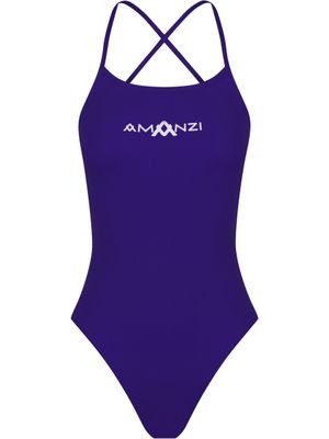 AMANZI Tie Back One Piece - Blueberry