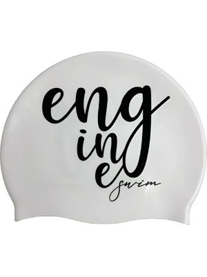 Engine Signature Swim Cap - White