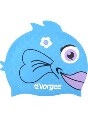 Vorgee Fishhead Swim Cap - Miss Fish Blue