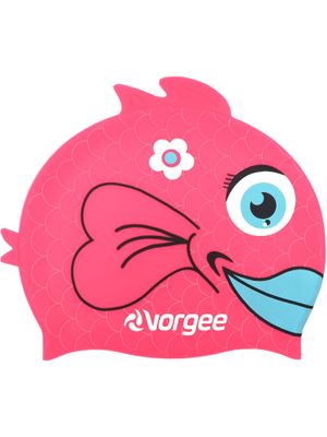 Vorgee Fishhead Swim Cap - Miss Fish Hot Pink