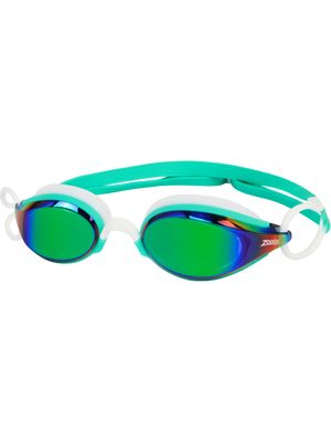Zoggs Fusion Air Titanium Goggles - Green Mirror/Turquoise/White