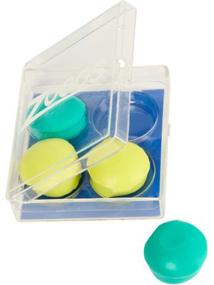 Zoggs Silicone Ear Plugs - Clear - Turquoise/Yellow
