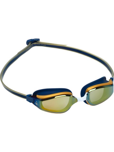 Aqua Sphere Fastlane Goggles - Titanium Gold Mirror / Navy / Gold