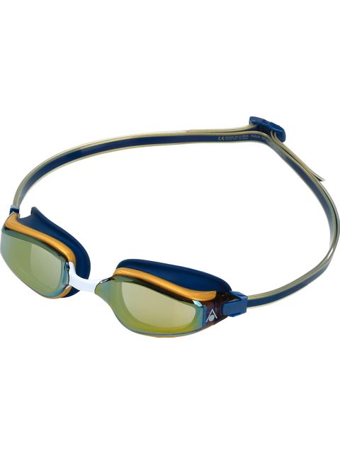 Aqua Sphere Fastlane Goggles - Titanium Gold Mirror / Navy / Gold