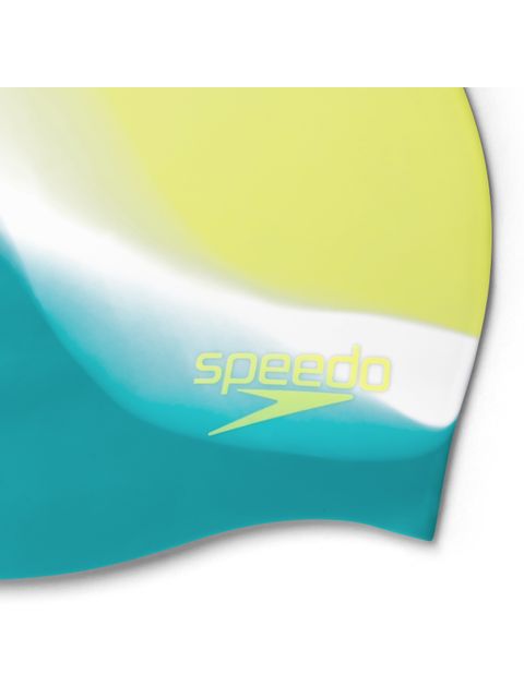 Speedo Junior Multi Colour Silicone Swim Cap - Spritz/White/Aquarium