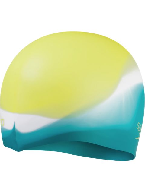 Speedo Junior Multi Colour Silicone Swim Cap - Spritz/White/Aquarium