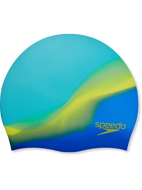 Speedo Junior Multi Colour Swim Cap - Fluro Arctic/Cobalt/Lemon