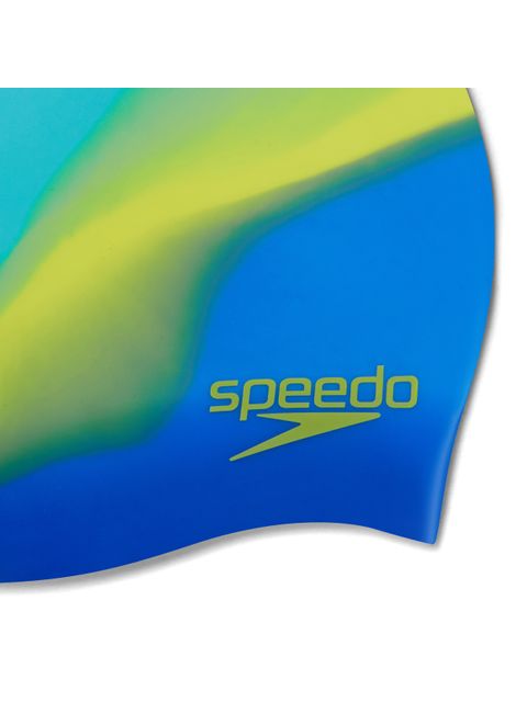 Speedo Junior Multi Colour Swim Cap - Fluro Arctic/Cobalt/Lemon