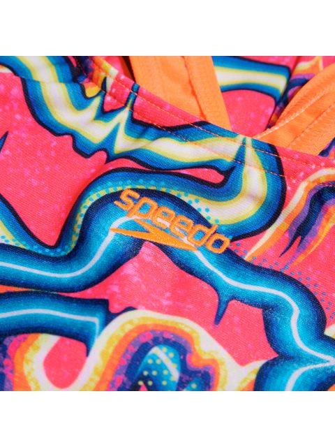 Speedo Splashback One Piece - Pink/Cobalt/Lemon
