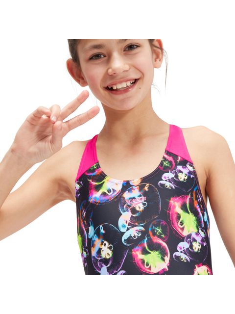 Speedo Splashback One Piece - Black/Pink/Indigo