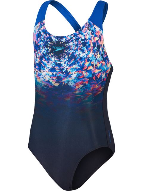 Speedo Splashback One Piece - Navy/Orange/Cobalt