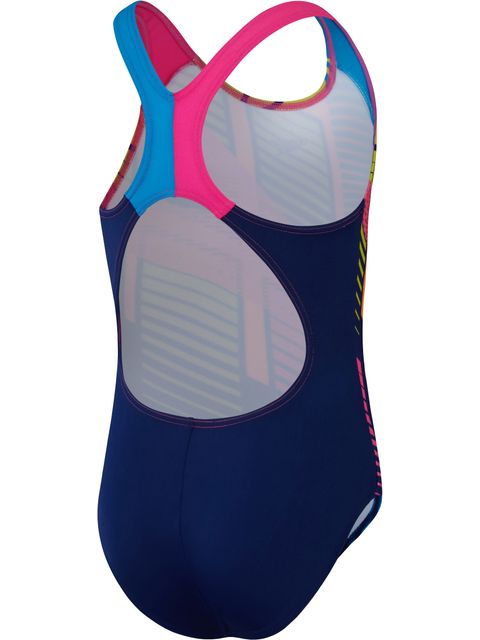 Speedo Splashback One Piece - Blue/Pink/Mandarin