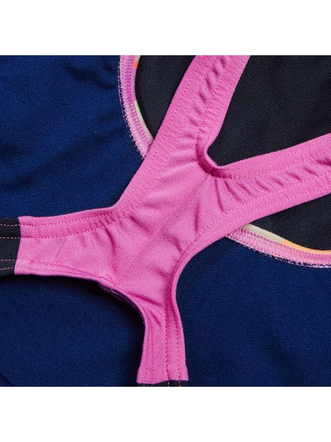 Speedo Splashback One Piece - Navy/Pink/Red/Green
