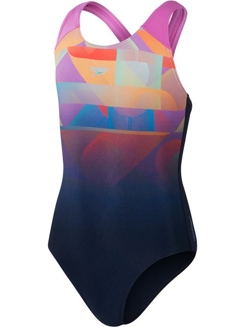 Speedo Splashback One Piece - Navy/Pink/Red/Green