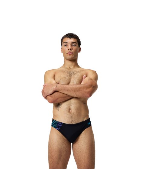 Speedo 7cm Tech Panel Briefs - Black/Cobalt Pop 
