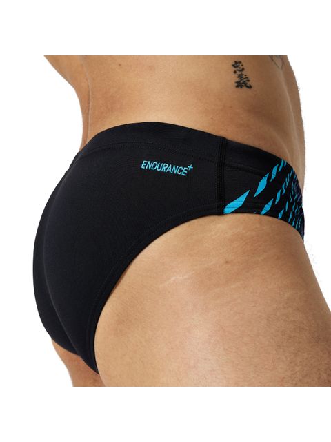 Speedo 7cm Tech Panel Briefs - Black/Cobalt Pop 