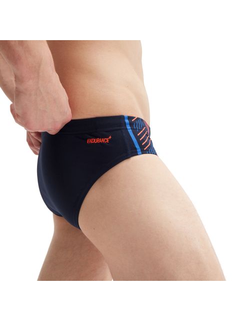 Speedo Tech Panel 7cm Briefs - Navy/Orange/Cobalt