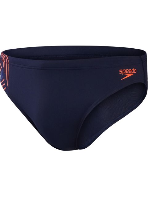 Speedo Tech Panel 7cm Briefs - Navy/Orange/Cobalt