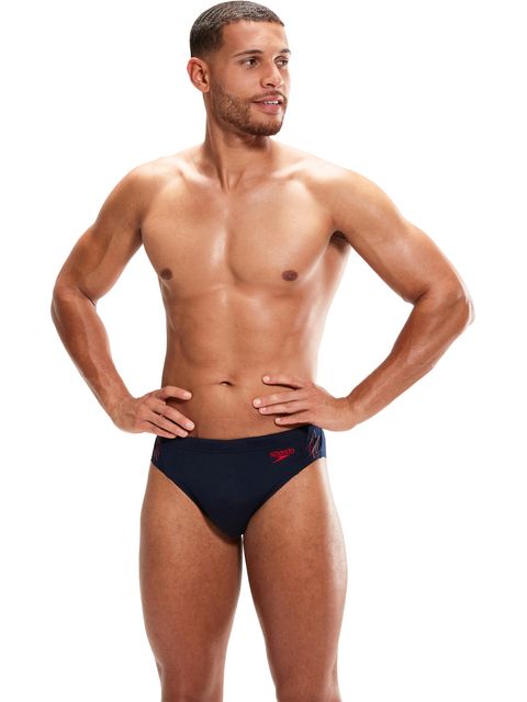 Speedo 7cm Splice Briefs - Hyperboom Navy/Red