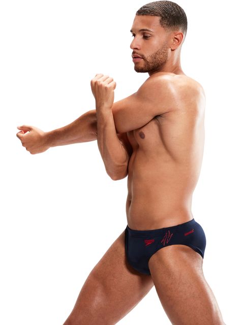Speedo 7cm Splice Briefs - Hyperboom Navy/Red