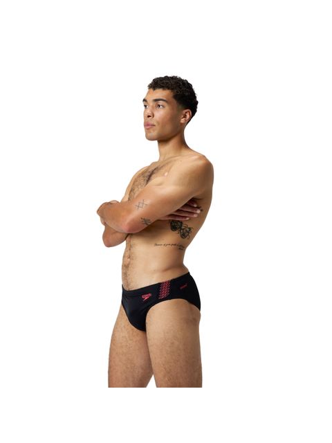 Speedo Splice Briefs - Hyperboom Black/Coral Sands
