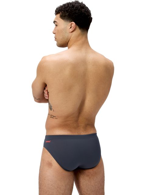 Speedo Hyperboom Splice Briefs - Grey Lead/Neon Coral