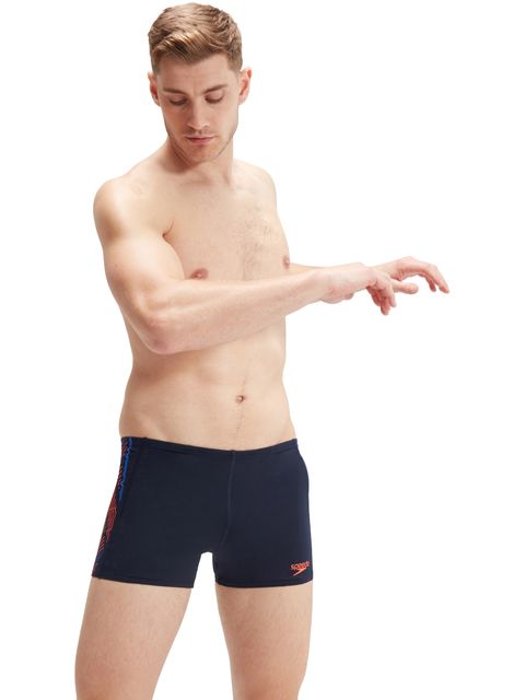 Speedo Tech Panel Aquashorts - Navy/Orange/Cobalt
