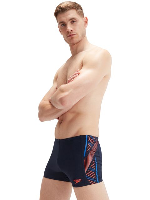 Speedo Tech Panel Aquashorts - Navy/Orange/Cobalt