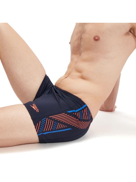 Speedo Tech Panel Aquashorts - Navy/Orange/Cobalt