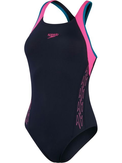 Speedo Flyback One Piece - Hyperboom/Navy/Orchid
