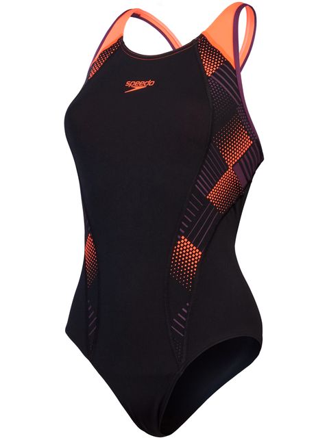 Speedo Laneback One Piece - Red/Plum