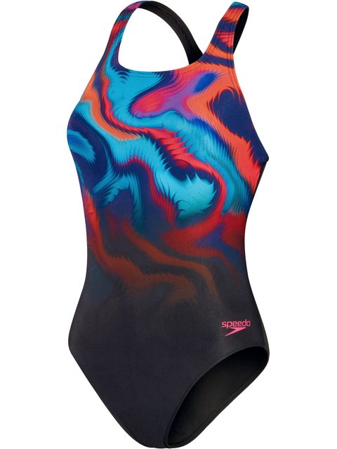 Speedo Medalist One Piece - Blue/Pink/Orange