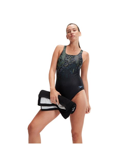 Speedo Medalist One Piece - Black/Teal