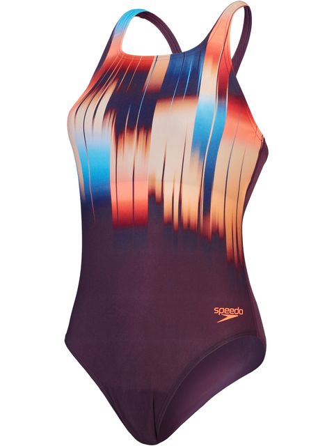 Speedo Medalist One Piece - Plum/Red/Nectarine/Blue