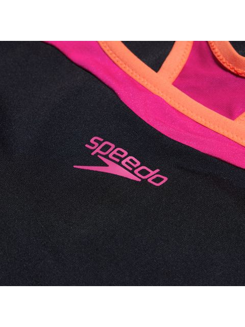 Speedo Panel Legsuit - Black/Pink/Orange