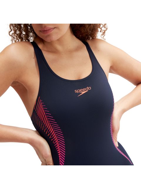 Speedo Muscleback One Piece - Navy/Pink/Orange
